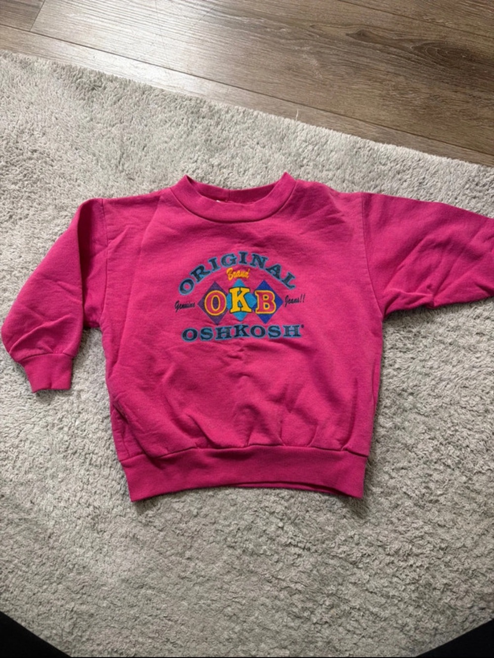 OshKosh B'gosh Hot Pink Sweatshirt with Multicolor OKB Crest